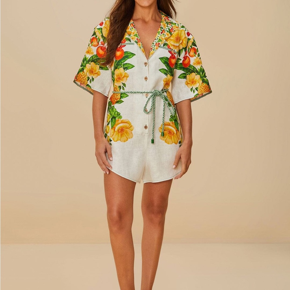 FARM Rio Floral Jumpsuit with Yellow and Green Accents - Picture 2 of 4